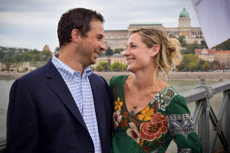 Budapest photographer for tourists captures happy couple on holiday