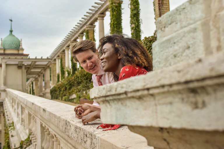 Happy couple on holiday in Budapest captured by Budapest photographer for tourists