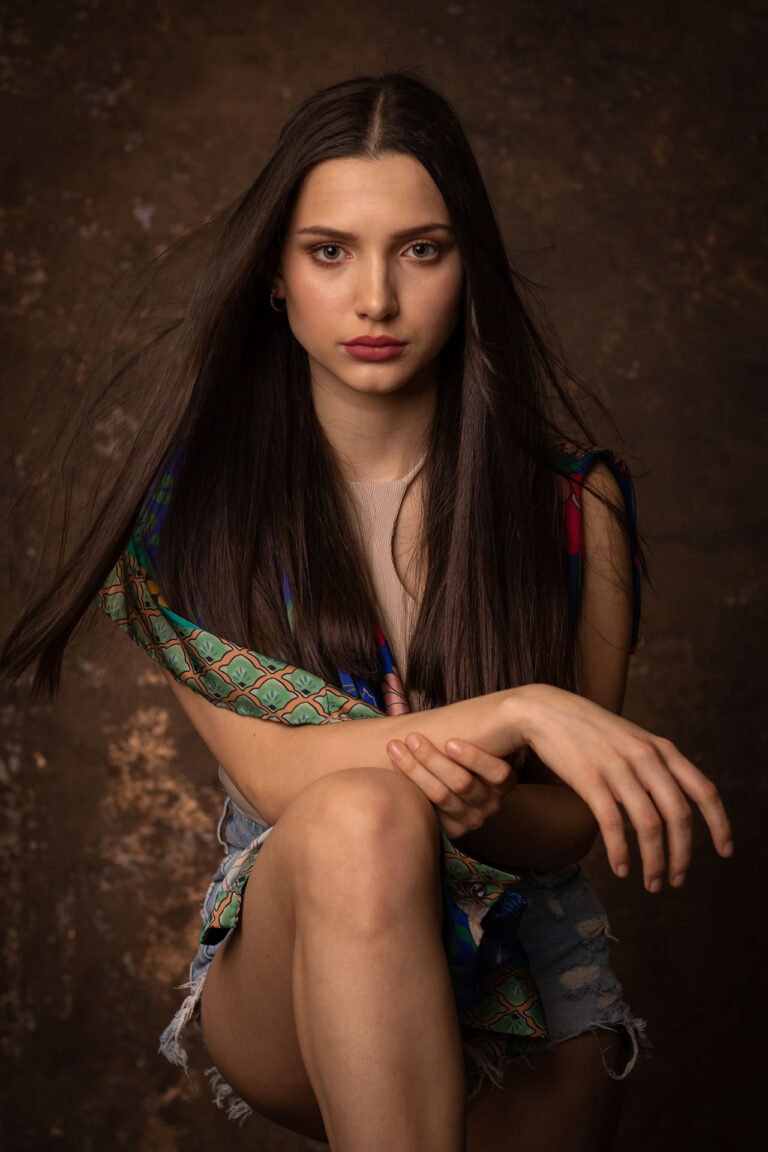 Stunning woman Budapest studio photography portraits