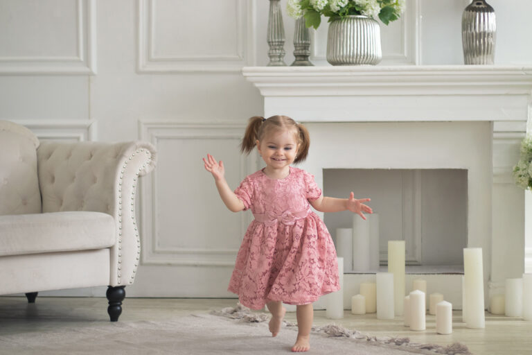 Budapest studio photography portraits young girl pink dress